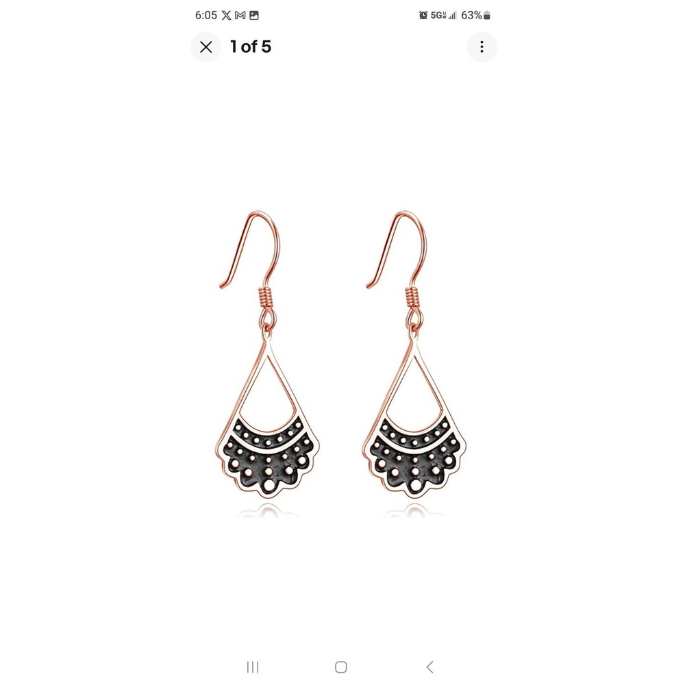 Ruth Bader Ginsburg Dissent Collar Winnicaca Chandelier Earrings - Picture 2 of 6
